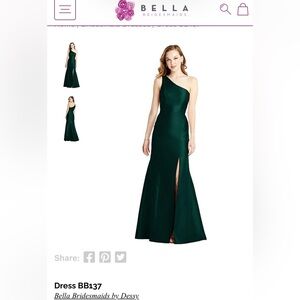 Bella Bridesmaid One-Shoulder Green Dress